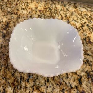 Vintage milk, glass diamond cut bowl